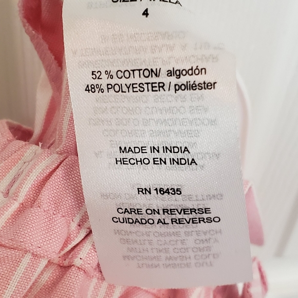 Girls Pink and White Striped Jumpsuit - Picture 5 of 7